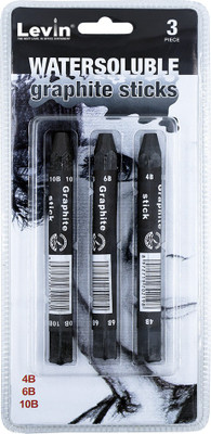 Levin Compressed Charcoal, Natural Charcoal, Powdered Charcoal, Willow and Vine Charcoal 4B,6B,10B, graphite Stick(Pack of 1)