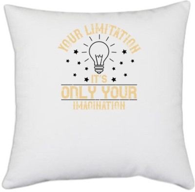UDNAG Text Print Cushions & Pillows Cover(40.5 cm*40.5 cm, White)