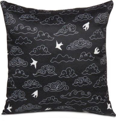 Riara Cotton Cushions Cover(40 cm*40 cm, Black, White)