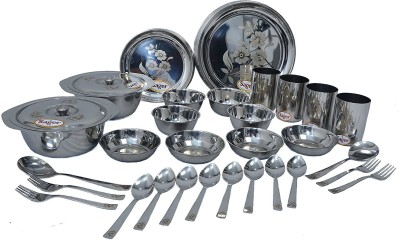 Sager Pack of 36 Stainless Steel Dinner Set(Silver)