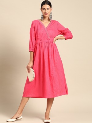 ANOUK Women Wrap Pink Dress