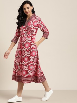 Sangria Women Wrap Pink Dress