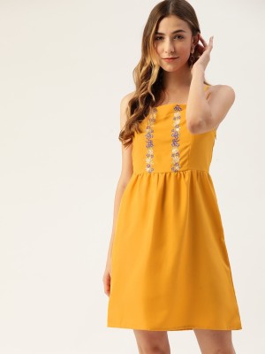 Dressberry Women A-line Yellow Dress