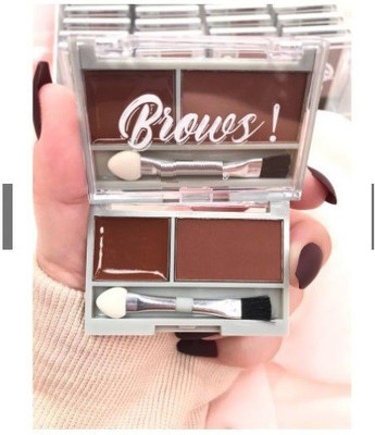 REIMICHI Pro Dual Eyebrow Powder Cake Cream Palette Eyebrow Make Up Palette With Brush 3.6 g(MULTI COLOR)