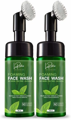 La Rostro New Herbal Foaming I Bio Neem I Tea Tree I Aloe Vera Foaming With Built-In Face Brush For Deep Cleansing | Acne - No Parabens, Silicon (Pack of 2) Face Wash(160 ml)