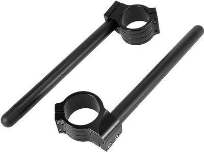 Vinayakart 1 Pair 50mm Motorcycle Universal CNC Aluminum Alloy Handlebar Adjustable Motorbike Clip Handle Bar(Black)