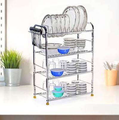 PALOMINO 4 Layer Wall Mount Kitchen Utensils Rack Stainless Steel | Shelves and Racks Steel | Kitchen Organizer Plate Stand | Dish Rack | Modern Kitchen Rack (18 x 24 inches) Utensil Kitchen Rack