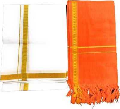 SHERHAAN Solid White Lungi