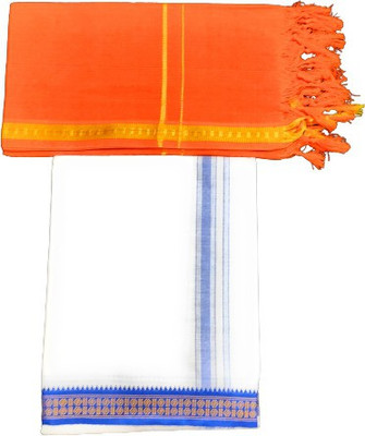 SHERHAAN Solid White Lungi