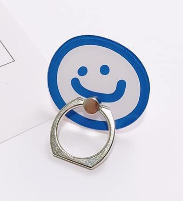 befunky Cute Shape Phone Ring 360 Degree Rotating Ring Grip Anti Drop Finger Holder for iPhone iPad and All Mobile Phones (1 Piece, Blue Face) Mobile Holder