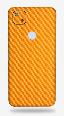 LAMHA Google Pixel 4a Mobile Skin(Ultra Super Carbon fiber Golden skin With High Matte Finish., Mobile Skin (Back+Side+Camera))