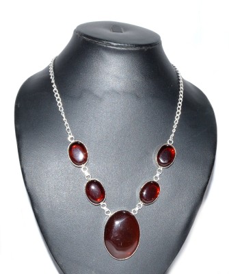 Krishnaimpex Onyx Silver Plated Metal Necklace