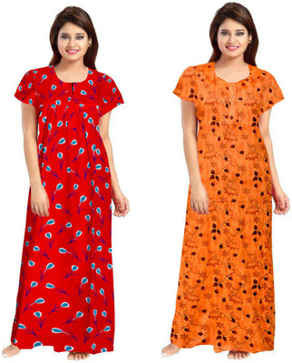 Sajao Creation Women Nighty(Multicolor)