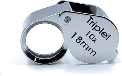 Ceznek Jewellers Eye Loupe 18mm 10x Magnifying Lens Triplet Glass Folding Pocket Sized Hand-Held Portable for Jewellery, Diamond & Gemstone Grader, Watchmaker, Model Making & General Purpose Magnifier eye loupe magnifier(Silver)