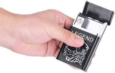 Gabbar Black Dual Arc USB Electric Rechargeable Flameless Lighter Cigar Cigarette Box Legend 1 Cigarette Lighter (Black) LB_USB Lighter_Black Cigarette Lighter(Black)