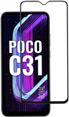 NKCASE Edge To Edge Tempered Glass for Poco C31, Poco M2, Poco C3(Pack of 1)