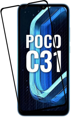NKCASE Edge To Edge Tempered Glass for Poco C31, Poco M2, Poco C3(Pack of 1)