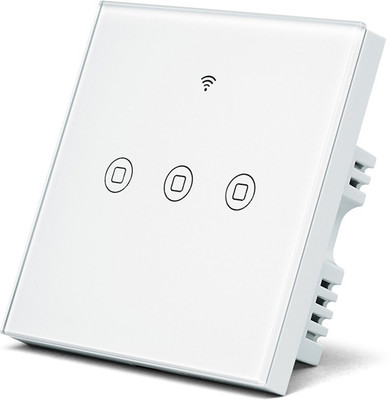 TATA POWER EZ HOME Wifi Smart Touch Panel Switch, 3 Channel, Alexa/Google Home Enabled Smart Switch (White)