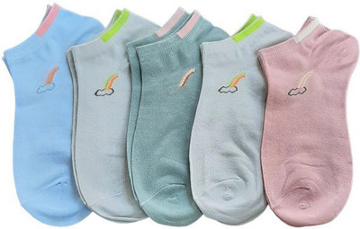 Sting Bee Women Solid Low Cut(Pack of 5)