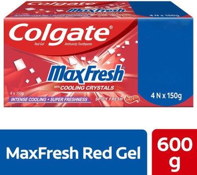 Colgate MaxFresh , Spicy Fresh Red Gel paste with Menthol for Super Fresh Breath, Saver Pack Toothpaste(600 g)