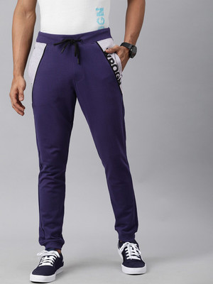 WROGN Solid Men Dark Blue Track Pants