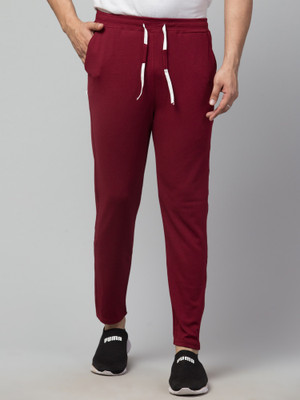 LOUSRICS Solid Men Maroon Track Pants