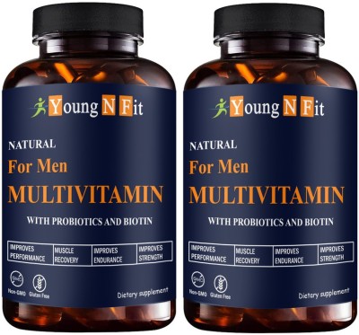 Young N Fit Multivitamin For Men, Multivitamin Women, Multivitamin Kids (YNF110)Pro(2 x 60 Capsules)