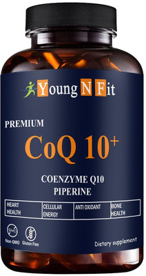 Young N Fit Nutrition 120mg Coenzyme Q10 Capsules with Piperine Supplement for Heart Health (YNF57)Ultra(60 Capsules)