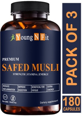 Young N Fit Safed Musli, safed musli capsule, testosterone booster for men (YNF173)Pro(3 x 60 Capsules)