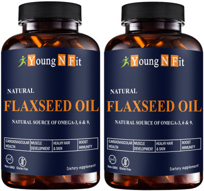 Young N Fit Flaxseed extract capsules Omega 3 (YNF108)Advanced(2 x 60 Capsules)
