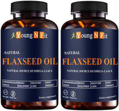Young N Fit Flaxseed extract capsules Omega 3 (YNF108)Ultra(2 x 60 Capsules)
