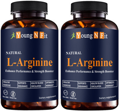 Young N Fit L-Arginine 1000mg Capsules Per Serving, l arginine supplement (YNF119)Advanced(2 x 60 Capsules)