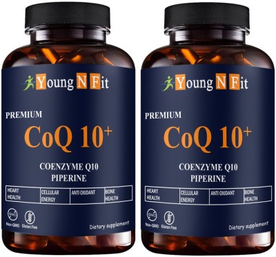 Young N Fit 120mg Coenzyme Q10 Capsules with Piperine Supplement for Heart Health (YNF103)Pro(2 x 60 Capsules)