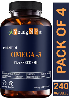 Young N Fit Nutrition Flaxseed extract capsules Omega 369 (YNF201)Pro(4 x 60 Capsules)