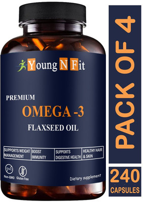Young N Fit Flaxseed extract capsules Omega 369 (YNF201)(4 x 60 Capsules)