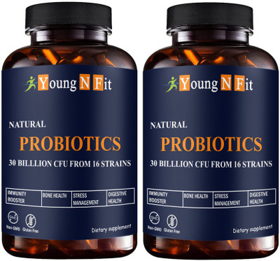 Young N Fit Probiotic Supplement 30 Billion Cfu with 16 & Prebiotics Capsules (YNF126)Advanced(2 x 60 Capsules)