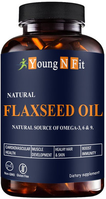 Young N Fit Flaxseed extract capsules Omega 3 (YNF62)Premium(60 Capsules)