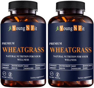 Young N Fit Wheatgrass 800 mg Capsules (YNF140)(2 x 60 Capsules)