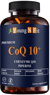 Young N Fit 120mg Coenzyme Q10 Capsules with Piperine Supplement for Heart Health (YNF57)(60 Capsules)