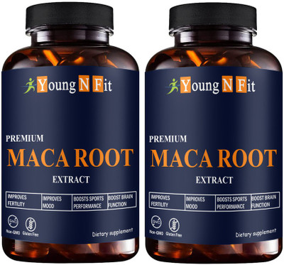 Young N Fit Maca Root Capsules Enriched with Maca Root Extract for Men (YNF121)Pro(2 x 60 Capsules)