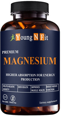 Young N Fit Chelated Magnesium Glycinate Citrate Oxide Supplement (YNF30)Premium(30 Capsules)