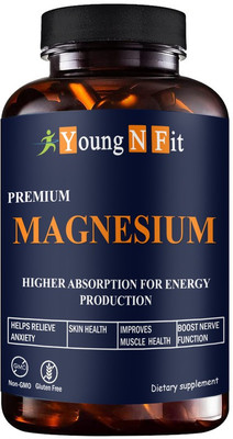 Young N Fit Chelated Magnesium Glycinate Citrate Oxide Supplement (YNF76)Ultra(60 Capsules)