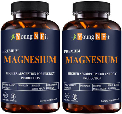 Young N Fit Chelated Magnesium Glycinate Oxide Supplement (YNF122)Pro(2 x 60 Capsules)