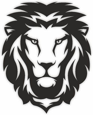 KREEPO Attractive Lion Head Design/ Wall Art/ MDF Cutout For Home (15Inch x 18Inch)(45.72 X 38.1, Black)