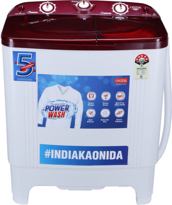 ONIDA 6.5 kg 5 Star Semi Automatic Top Load Red