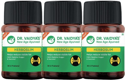 Dr. Vaidya's Herboslim - Ayurvedic and Natural Treatment For Weight Loss, Burn Fat, Support Healthy Weight Management & Improve Digestive Health For Men And Women- Pack Of 3(Pack of 3)
