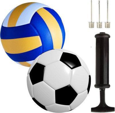 Owlix Classic Volleyball and Football Combo Standard size with pump and 3 metal pin Football Kit