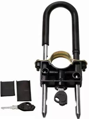 Bullkartzone Bike Front U-Type Anti Theft Wheel Lock For Bajaj Discover 100 M(Black) Wheel Lock(Black, Steel)