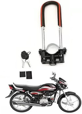 Bullkartzone Premium and Strong Wheel Black Lock Bike Front U-Type Anti Theft Wheel Lock For Hero HF Deluxe Wheel Lock(Black, Red)