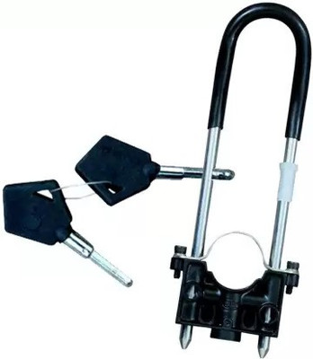 WHEETOYKART Bike Locking System Front Shocker Bike Front U-Type Anti Theft Safety Locks Wheel Lock(Black, Steel)